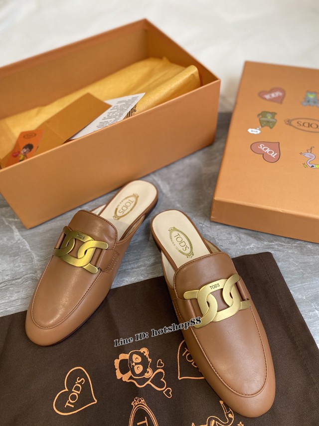 Tod‘s新款穆勒鞋2021年最新款小牛皮女士半拖鞋 dx1755